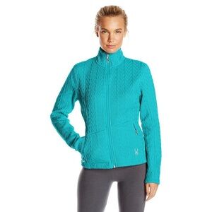 SPYDER Long Sleeve Major Cable Core Chunky Zip Front Sweater L